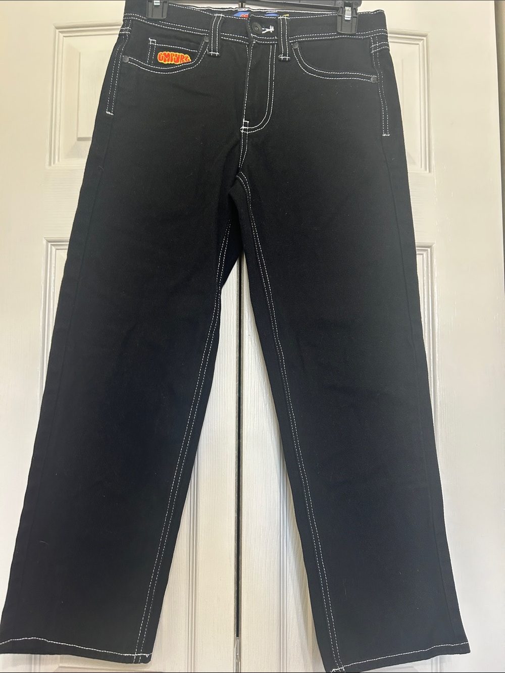 Empyre Black Jeans with White Contrast Stitching